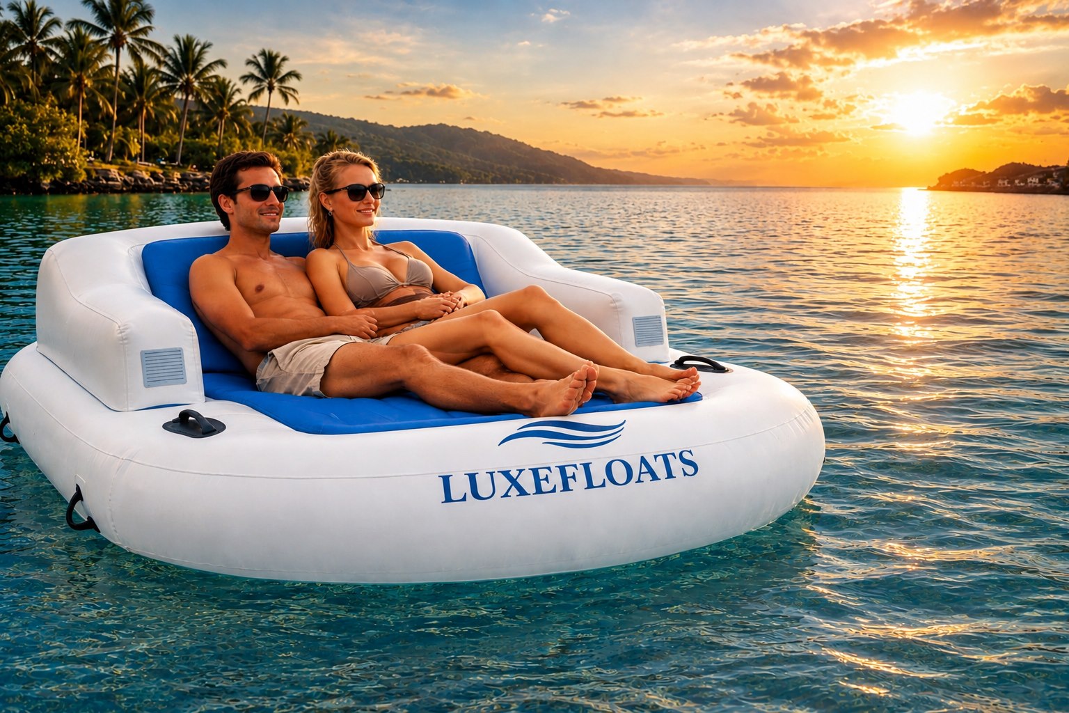 Luxefloats electric lounge for two